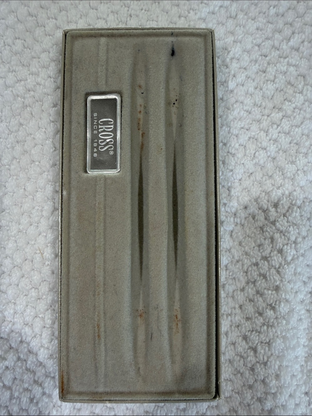 Vintage Cross Pen and Pencil Set in Dark Gray with Chrome Accents - Picture 3 of 3